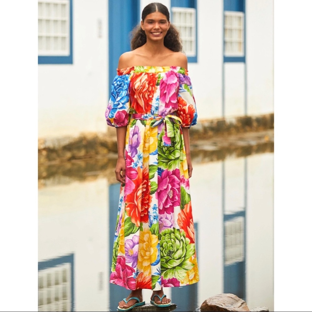 Farm Rio Rainbow Chita Maxi Dress size S NWT